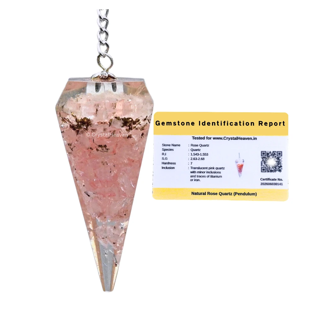 Rose Quartz Crystal Orgone Pendulum