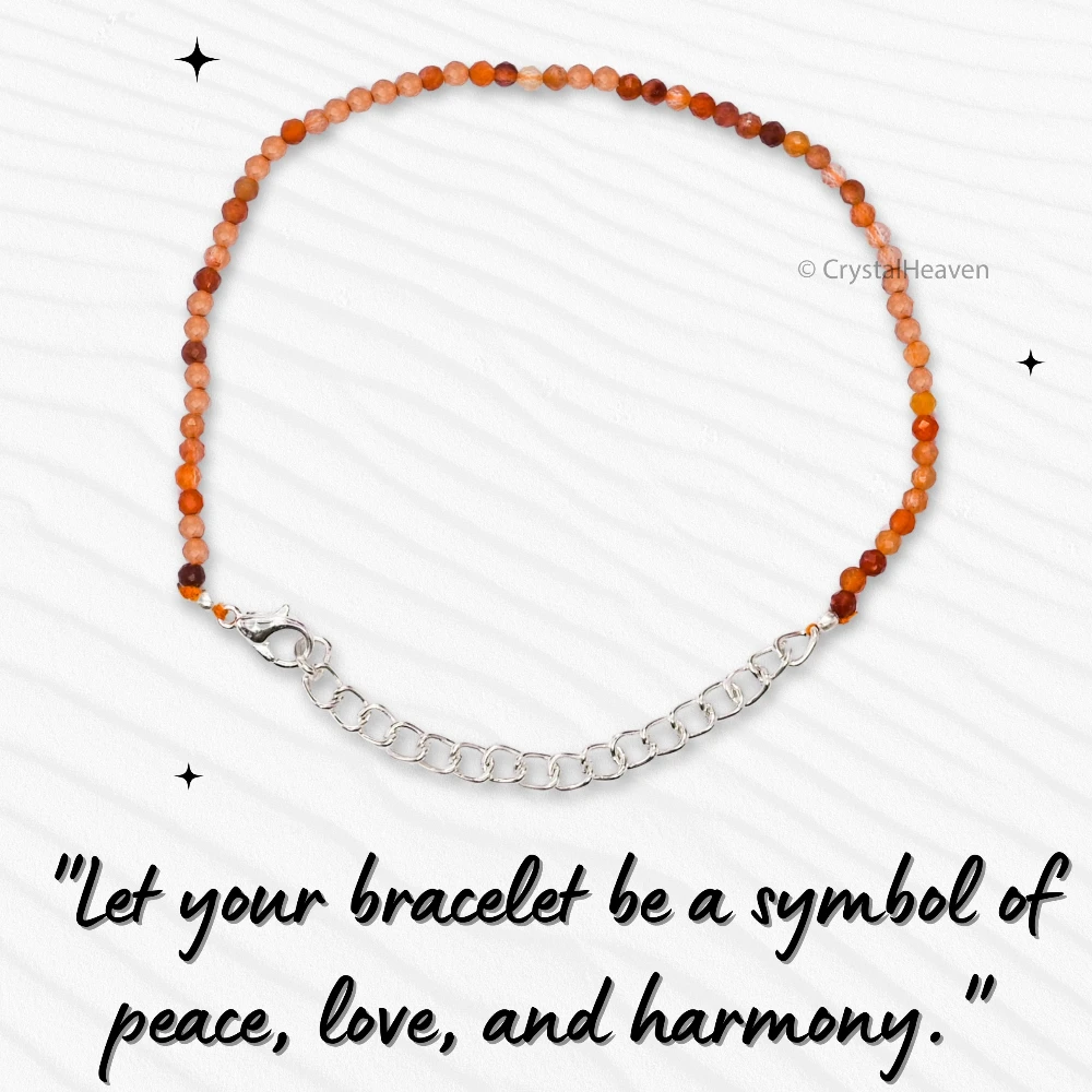 Orange Rutilated Quartz Bracelets - 2mm Faceted Beads (Silver)