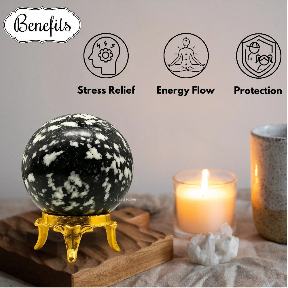 Black and White Tourmaline Sphere (2 Inch)
