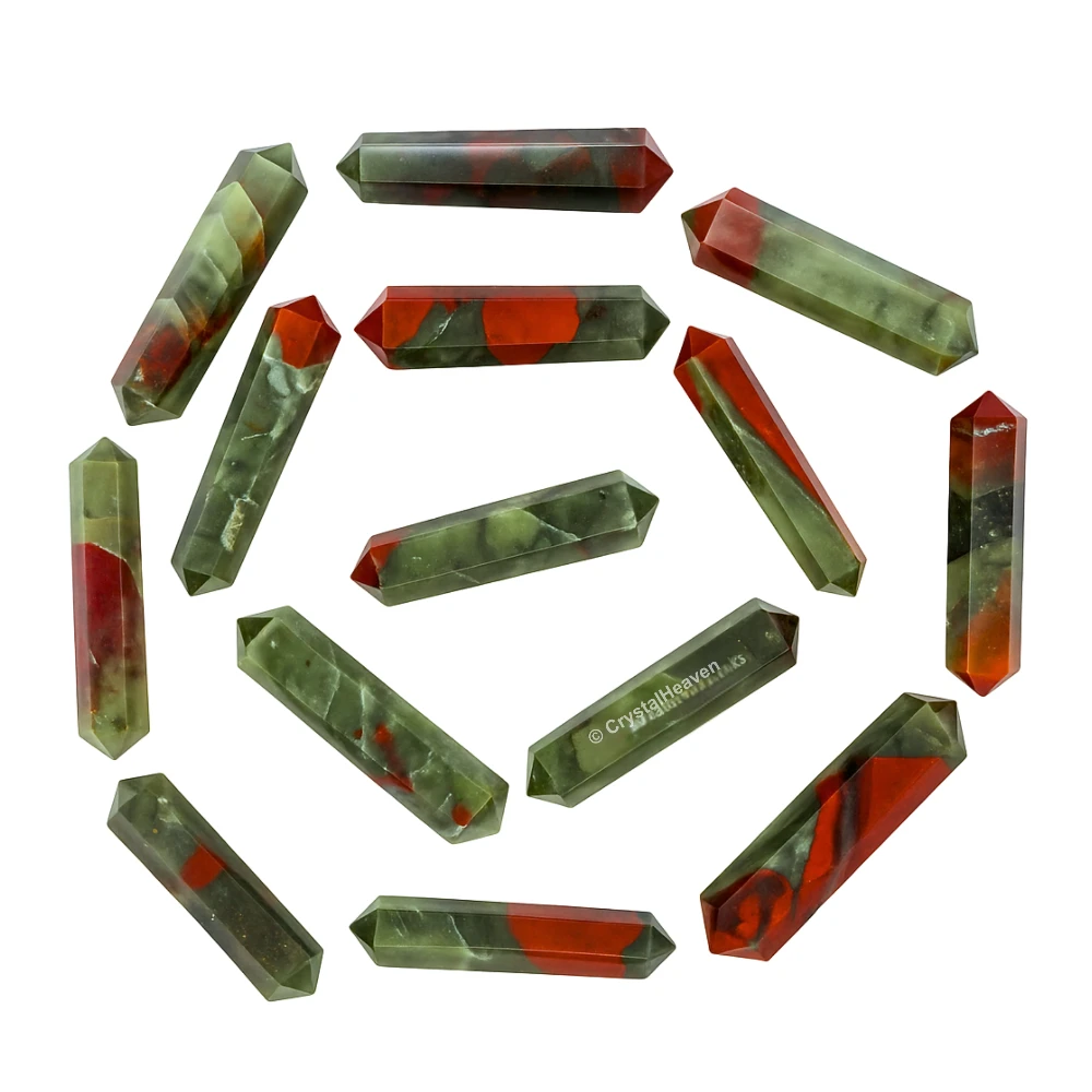 African Bloodstone Pencil Points (Double Terminated) (Set of 3)