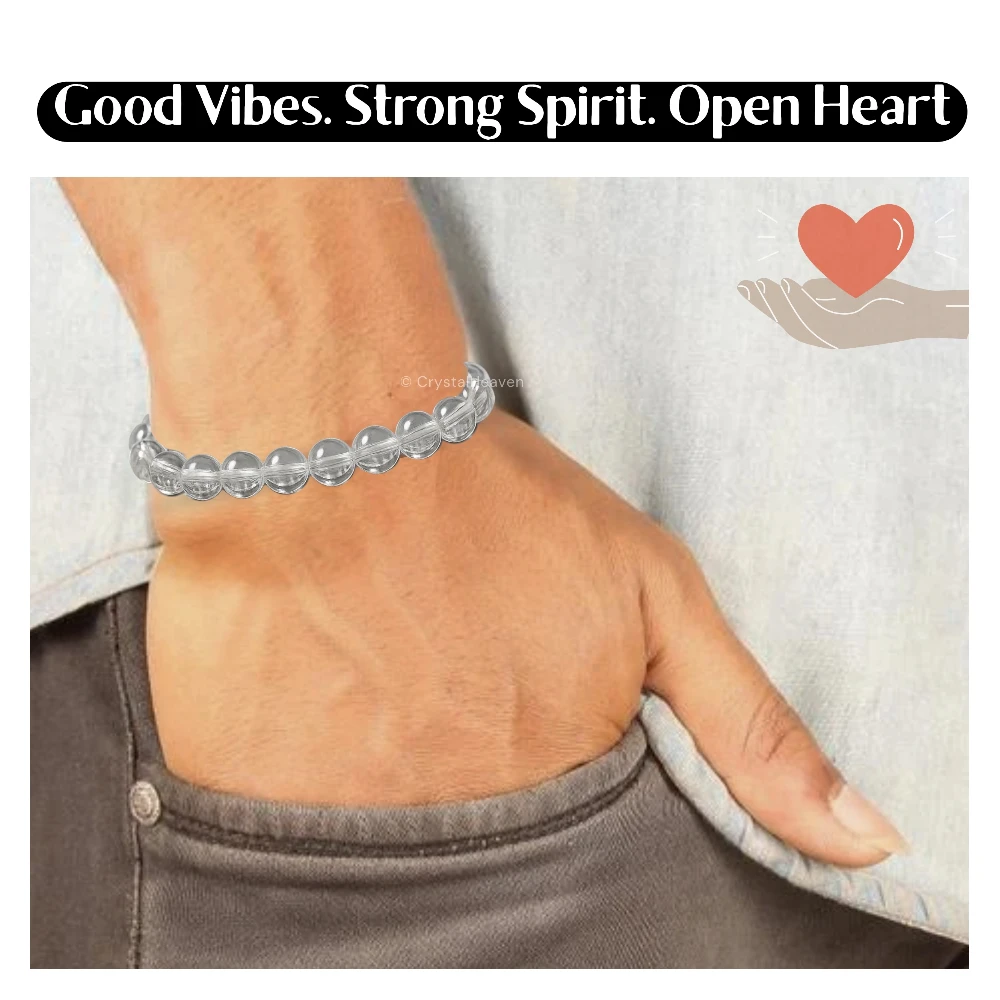 Sphatik Clear Quartz Bracelet (Adjustable)