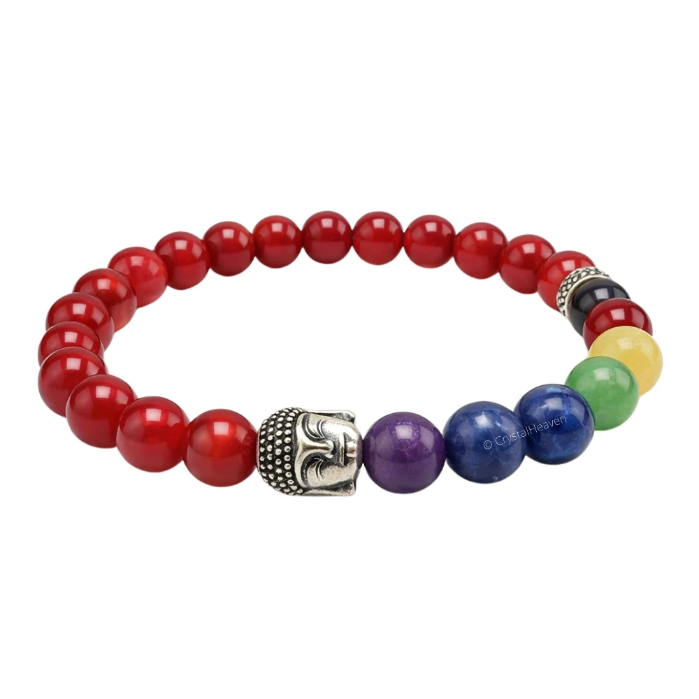 Red Onyx Chakra with Buddha Bracelet (Elastic)