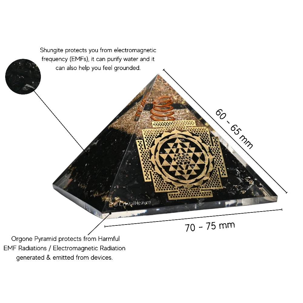 Shungite Orgone Pyramid (Shriyantra)