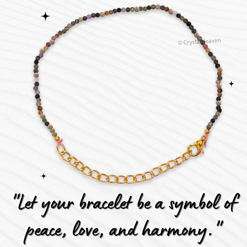 Multi Tourmaline Bracelets - 2mm Faceted Beads (Gold)