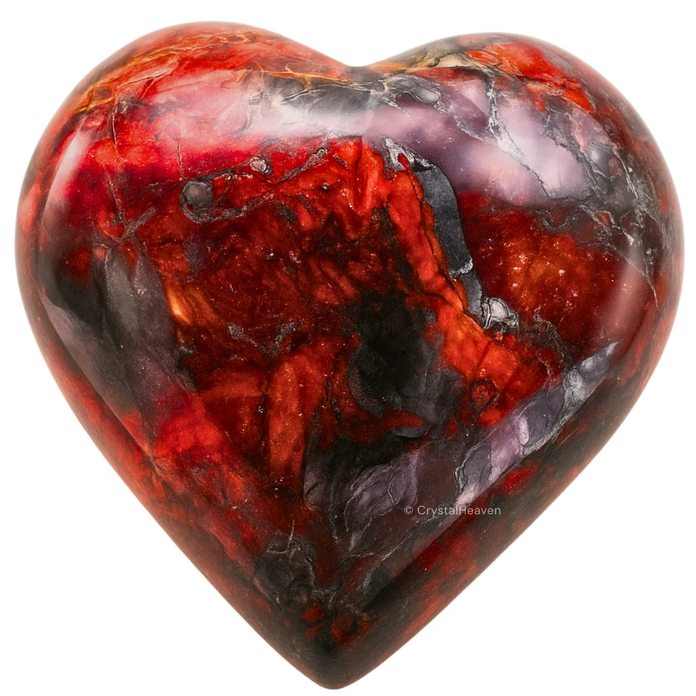 Red Jasper Hematite Crystal Healing Hearts for Love Heart Shape - Main Image