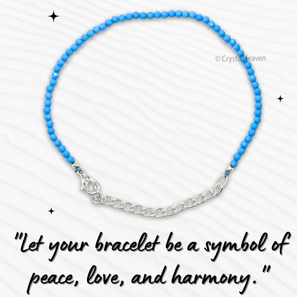 Turquoise Bracelets - 2mm Faceted Beads (Silver)