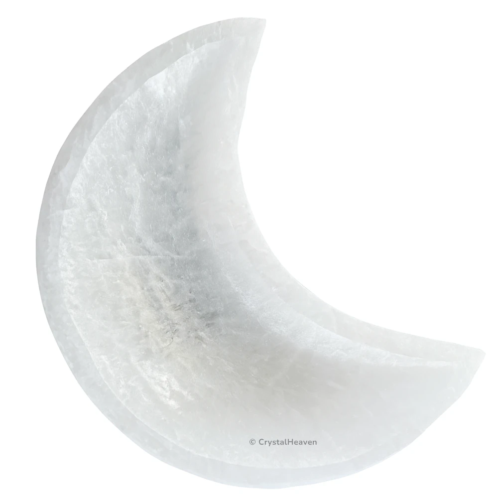 Selenite Crystal Charging Bowl - Moon