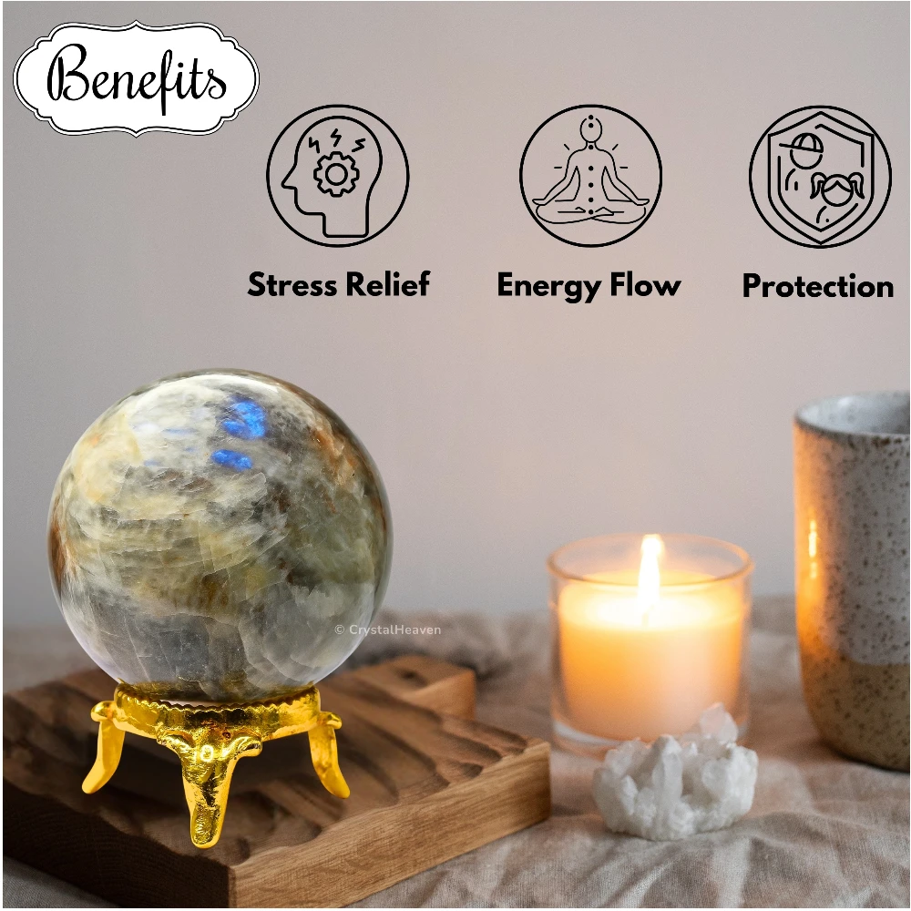 Sun Moonstone Sphere (2 Inch)