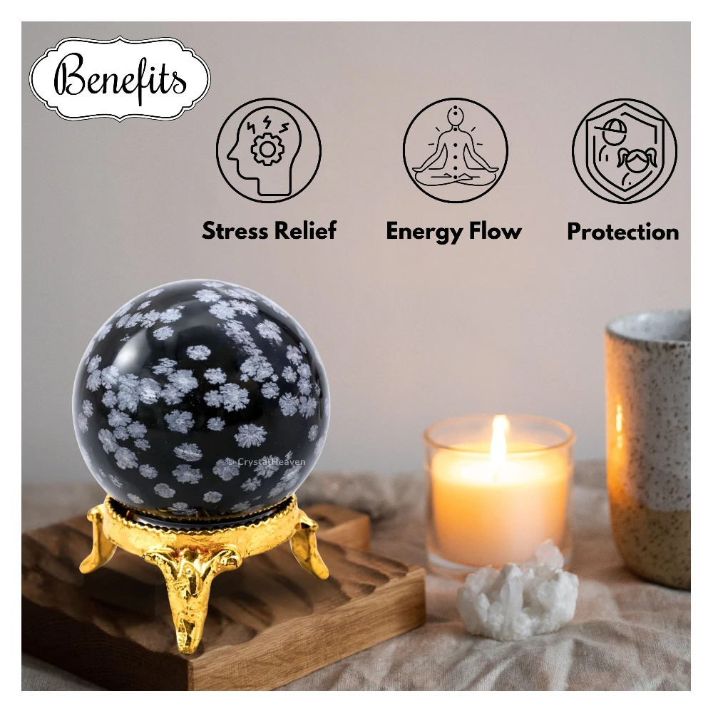 Snowflake Obsidian Sphere (2 Inch)
