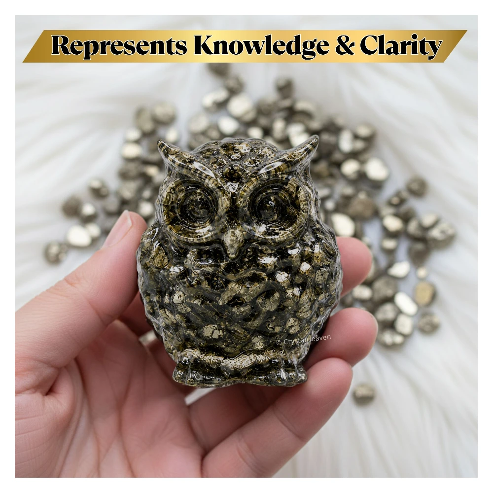 Natural Pyrite Owl - 2 Inch
