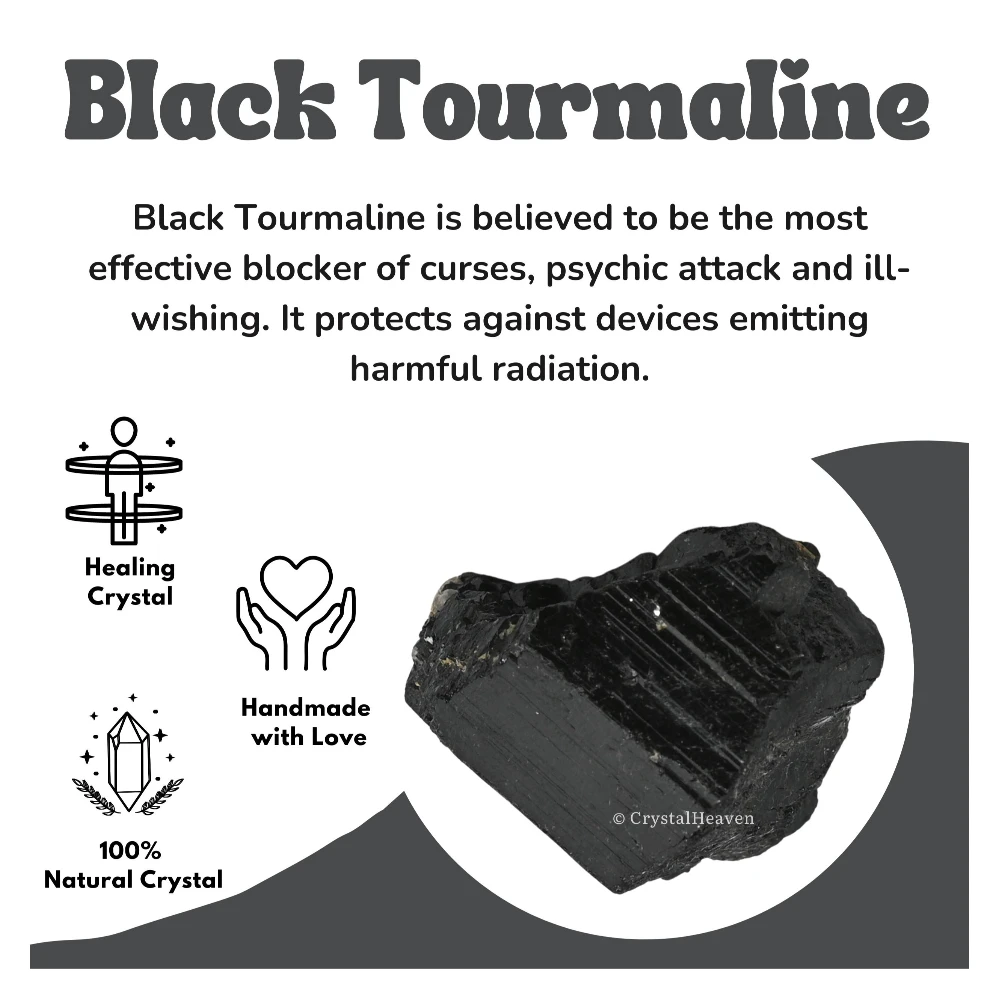 Raw Black Tourmaline Selenite Crystals (2 Pieces)