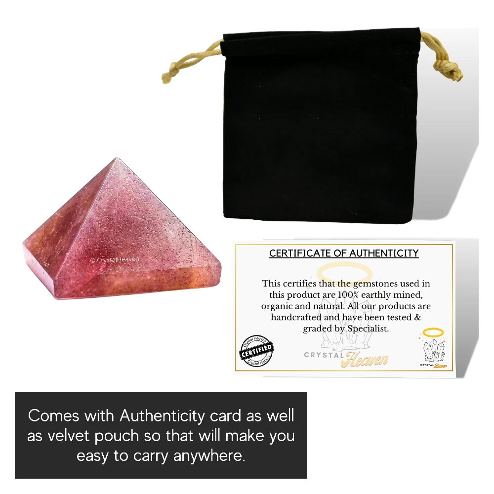 Strawberry Quartz Pyramid (1 Inch)