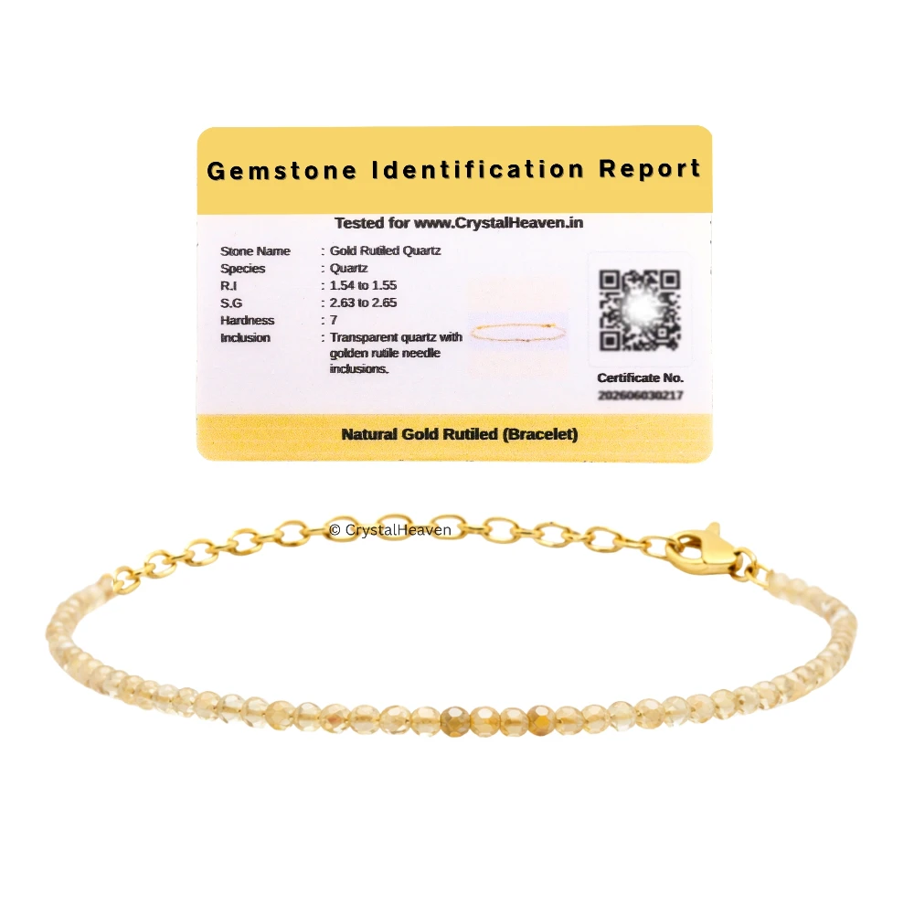 Golden Rutilated Quartz Bracelets - 2mm Faceted Beads (Gold)
