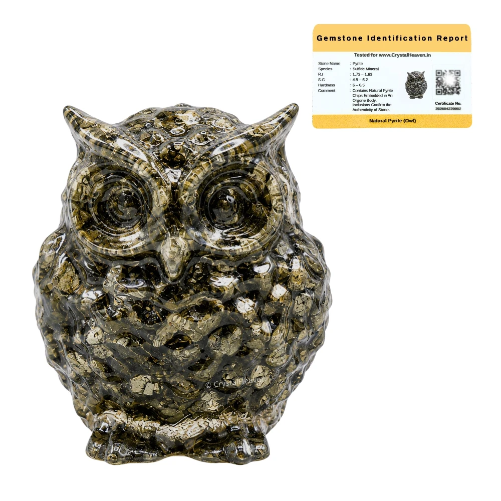 Natural Pyrite Owl - 2 Inch