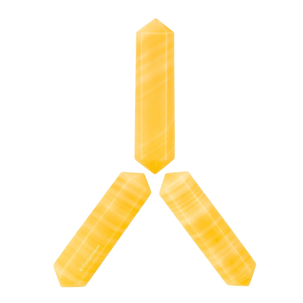 Yellow Calcite Pencil Points (Double Terminated) (Set of 10)