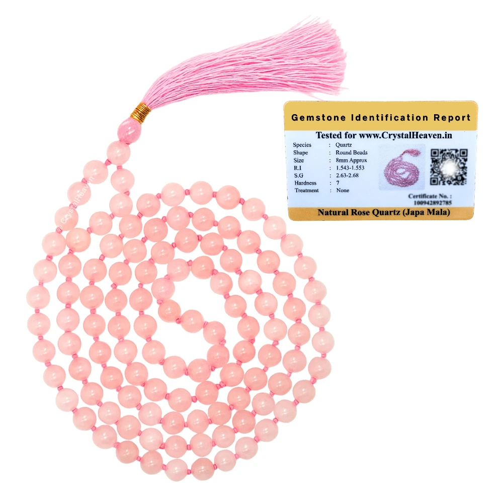 Rose Quartz Japa Mala (Hand Knotted)