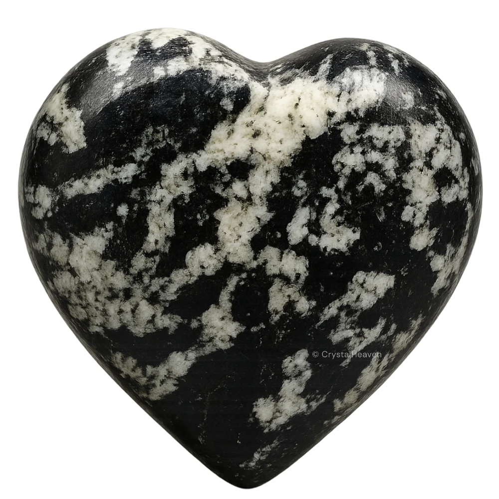 Black and White Tourmaline Heart