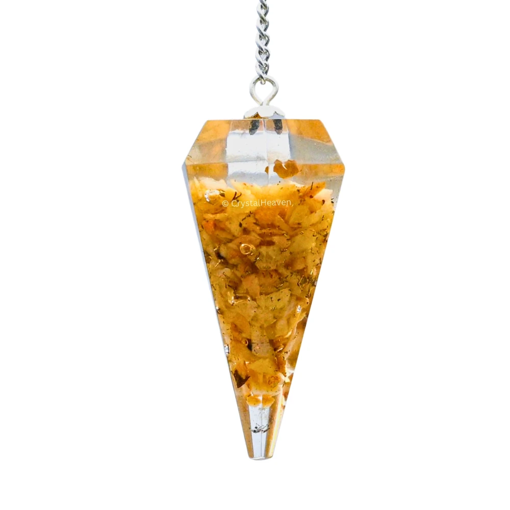 Yellow Jasper Crystal Orgone Pendulum