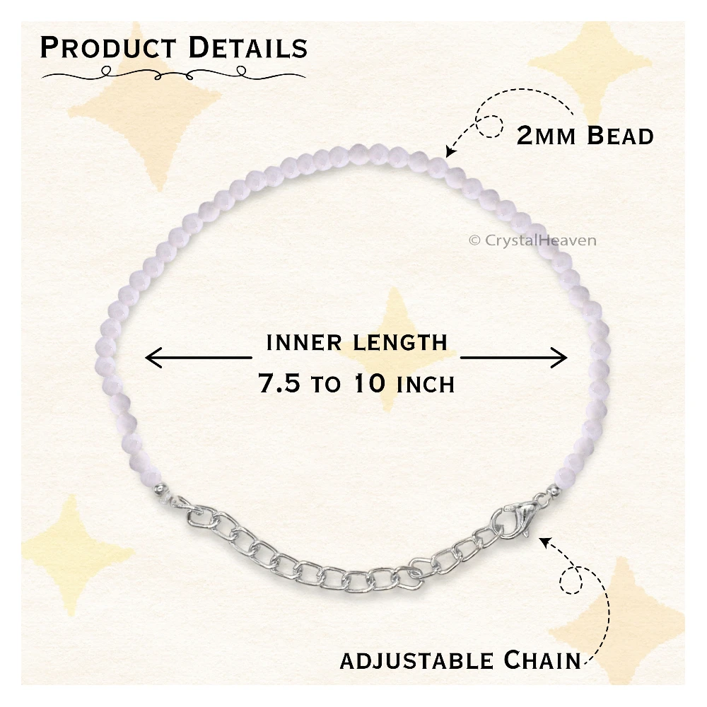 Rainbow Moonstone Bracelets - 2mm Faceted Beads (Silver)