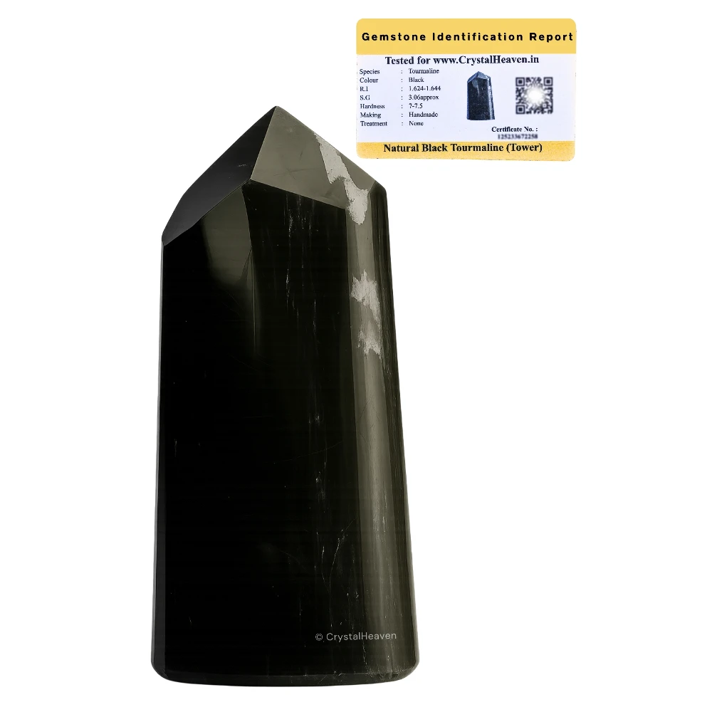 Black Tourmaline Tower (Wide) (3" to 4" inch)