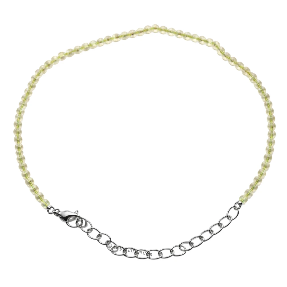 Prehnite Bracelets - 2mm Faceted Beads (Silver)