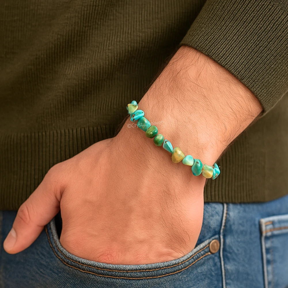 Chrysocolla Tumbled Bracelet (Elastic)