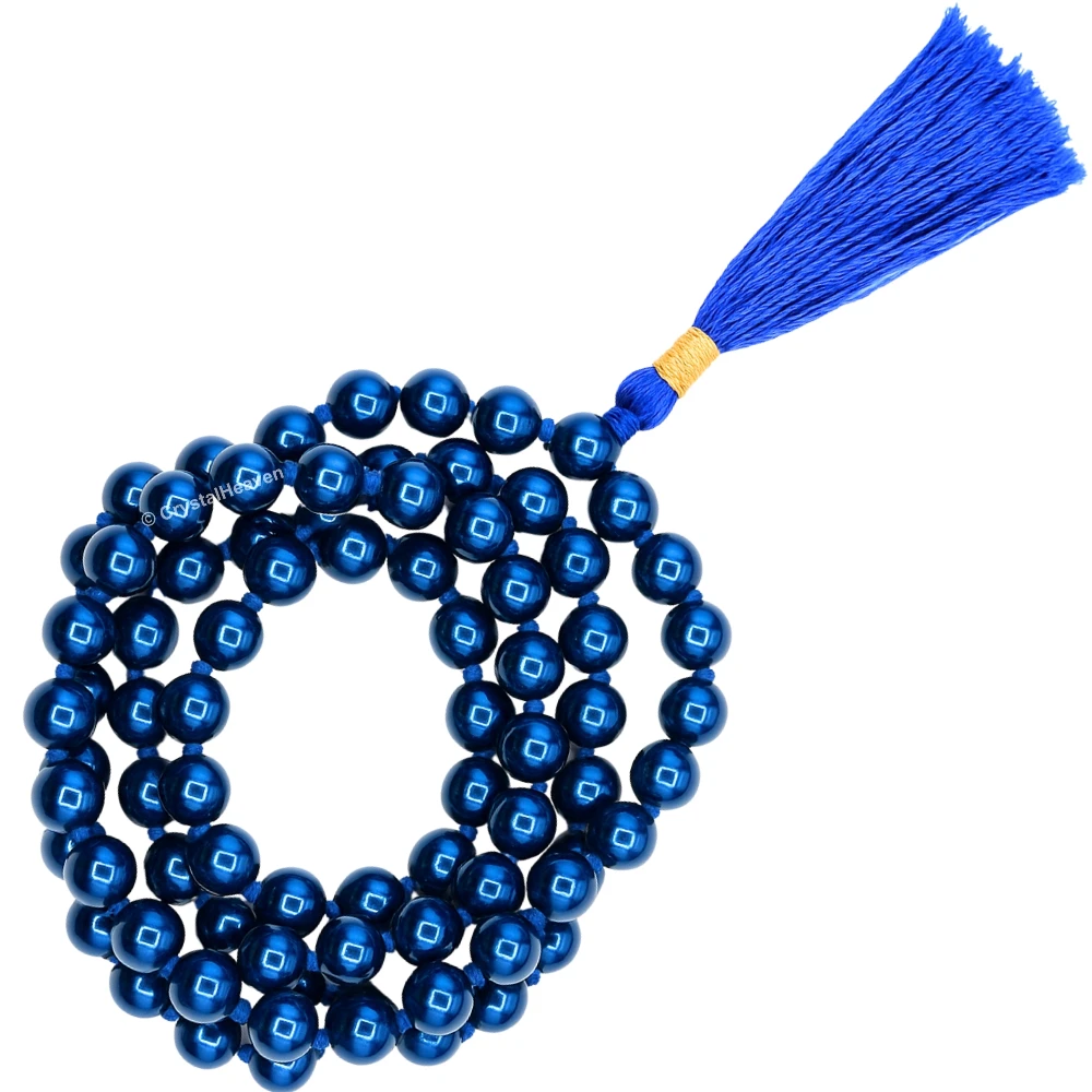 Blue Hematite Japa Mala (Hand Knotted)