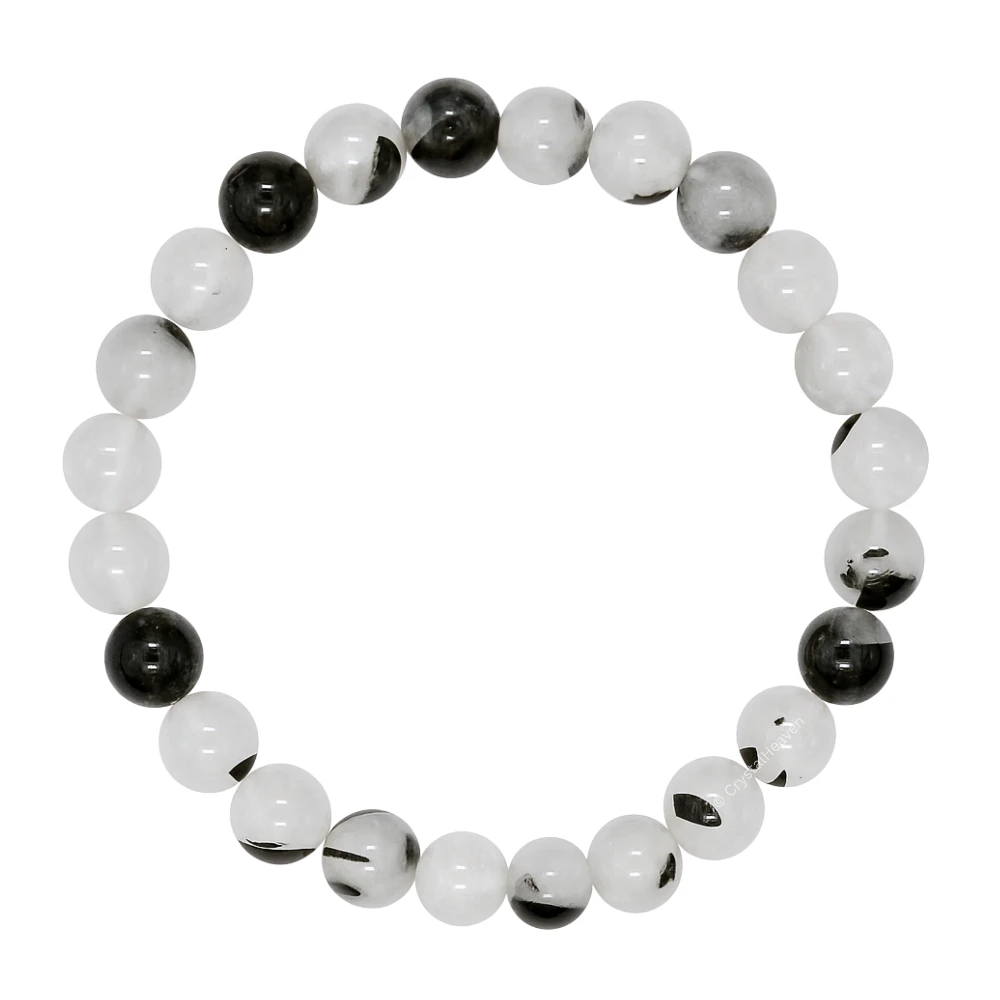 Black Rutilated Quartz Bracelet (Elastic)