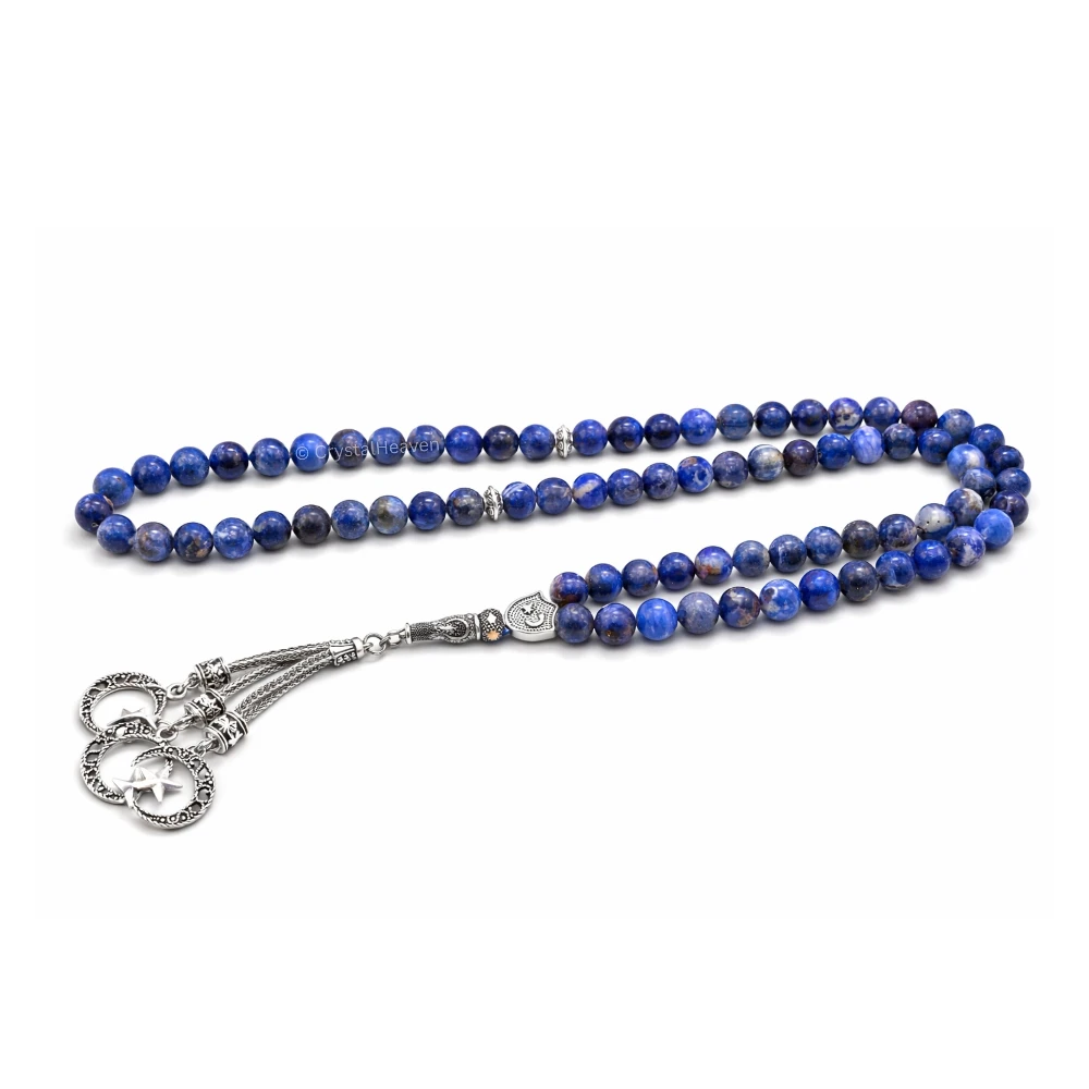 Sodalite Crystal Tasbih (Silver)