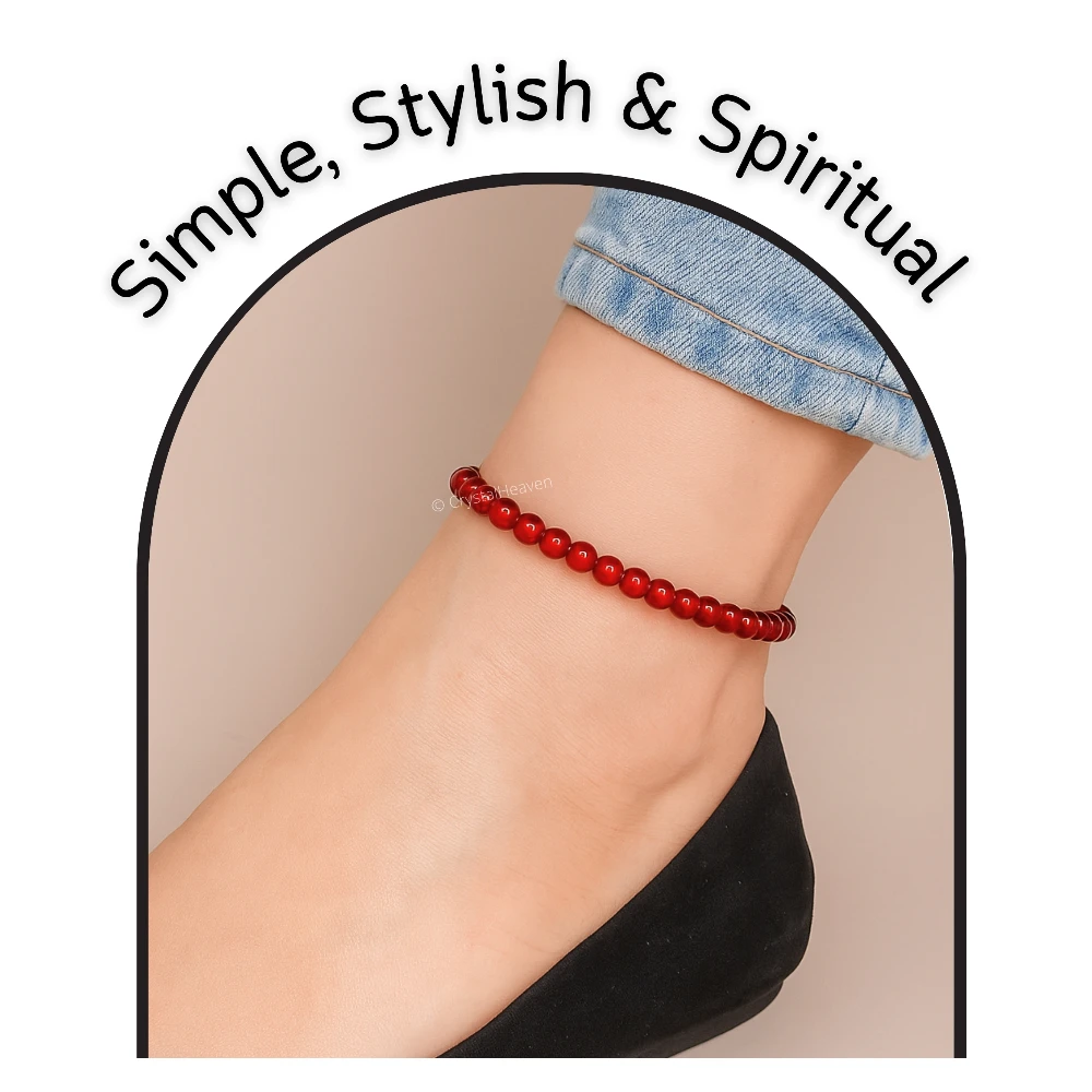 Red Onyx Anklet (Without Knot)