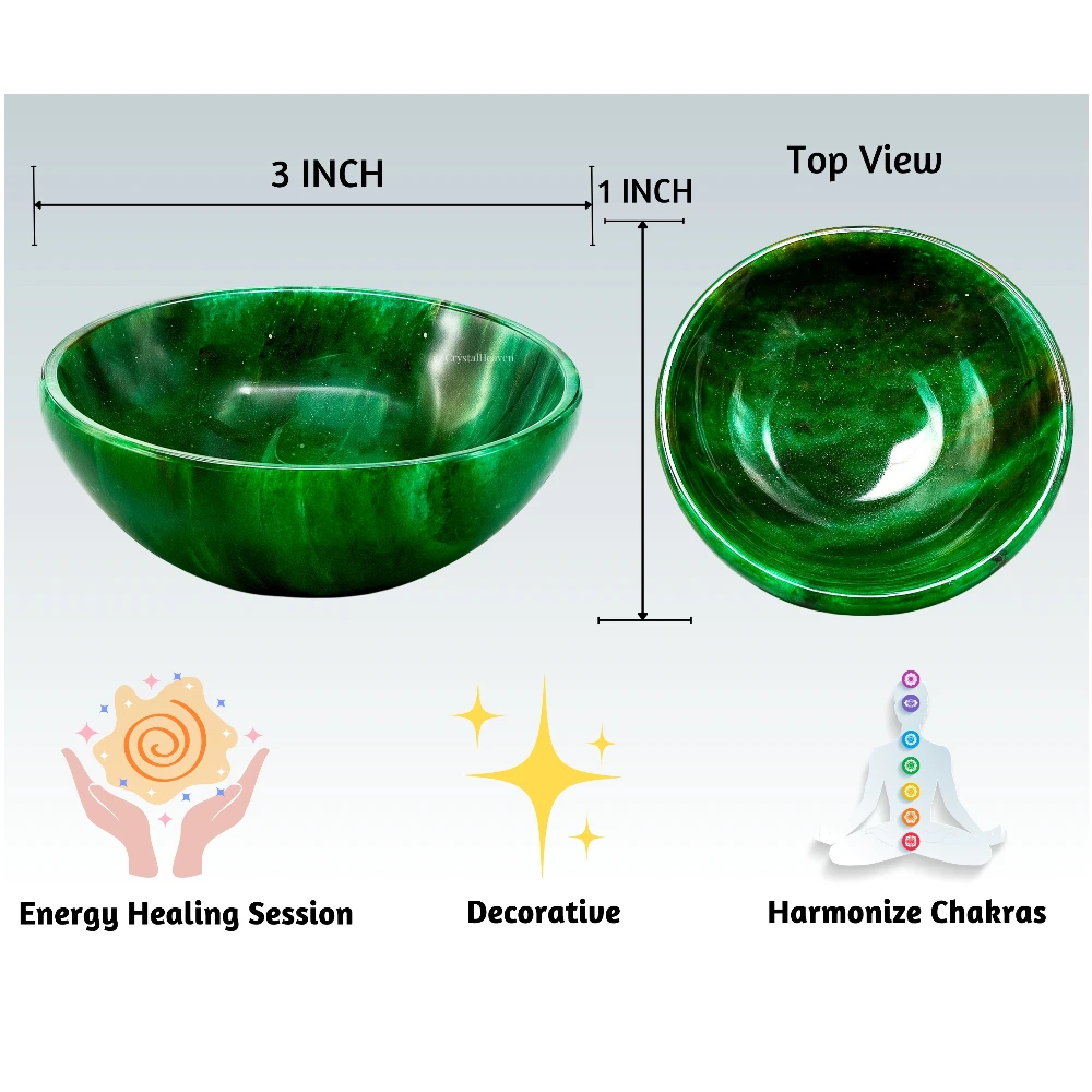 Dark Green Aventurine Crystal Bowl - 3 Inch