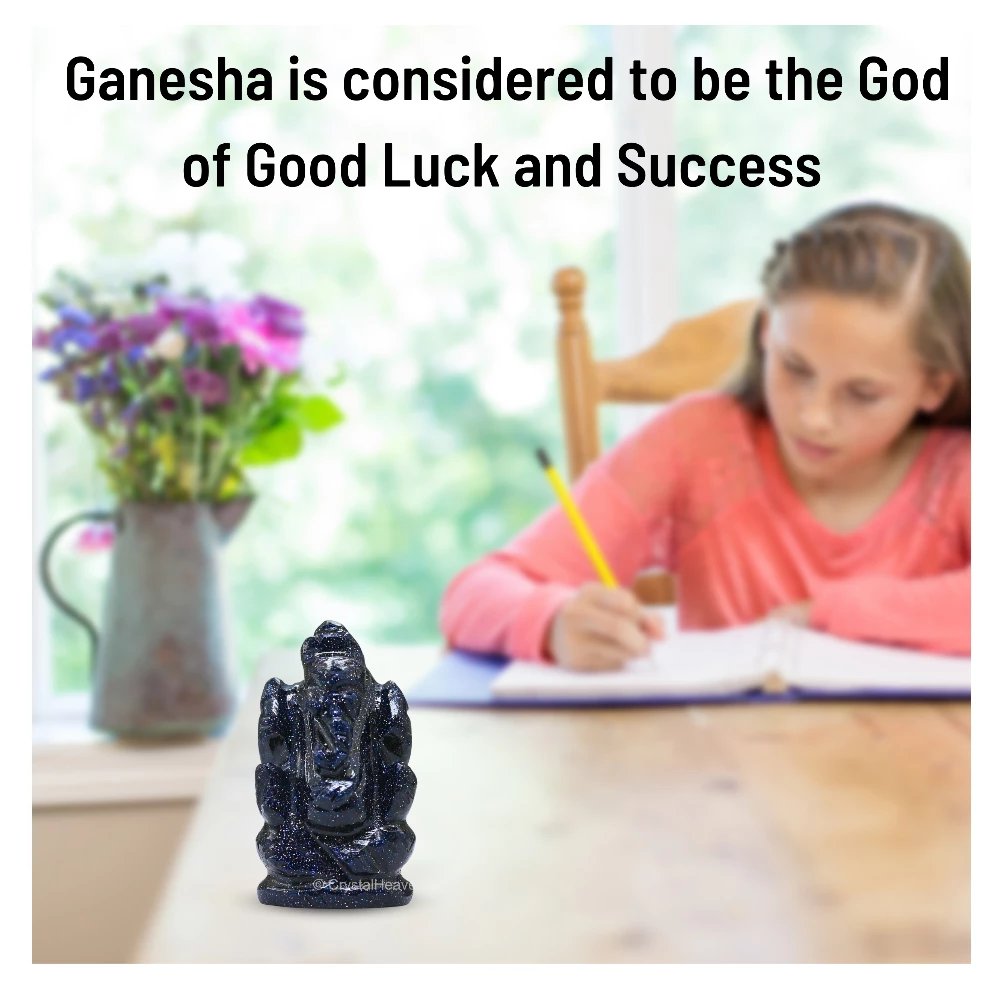 Blue Goldstone Crystal Ganesh Ganpati
