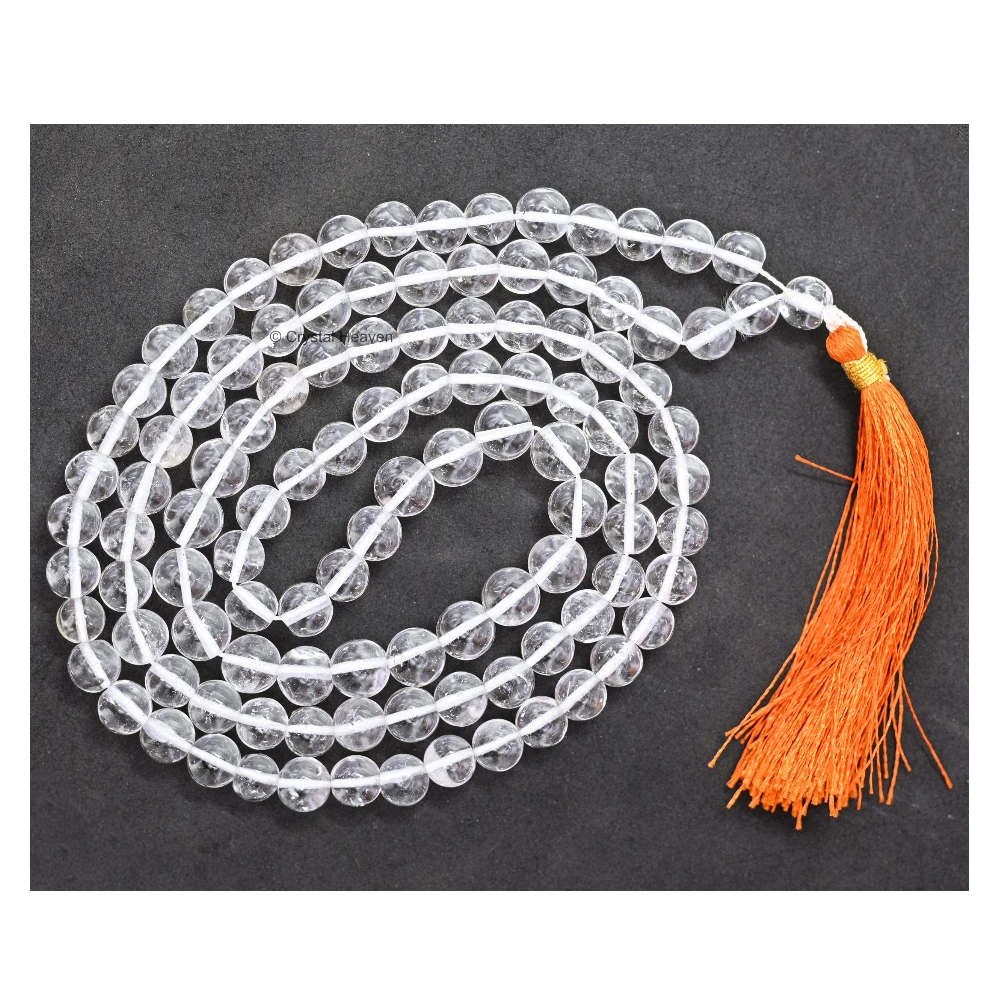 Sphatik Mala - A Grade 108 Beads (8mm, Without Knot)