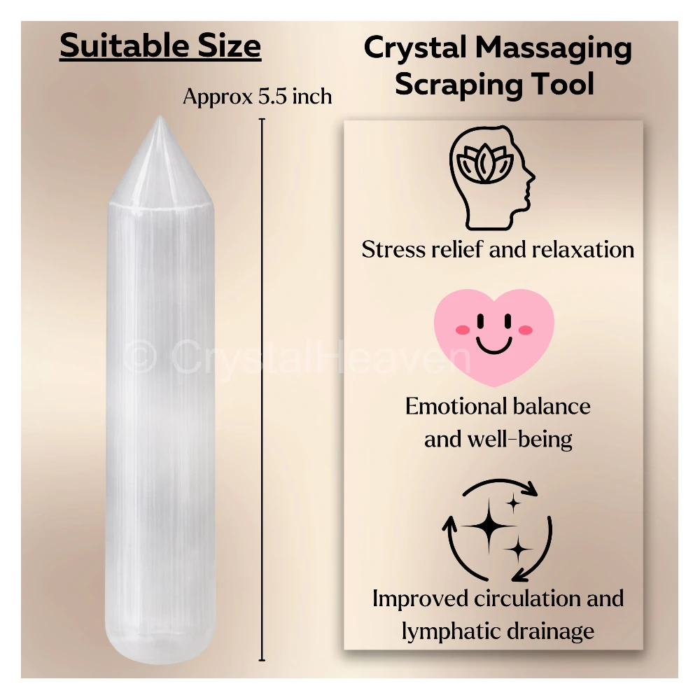 Large Selenite Wand (Faceted)