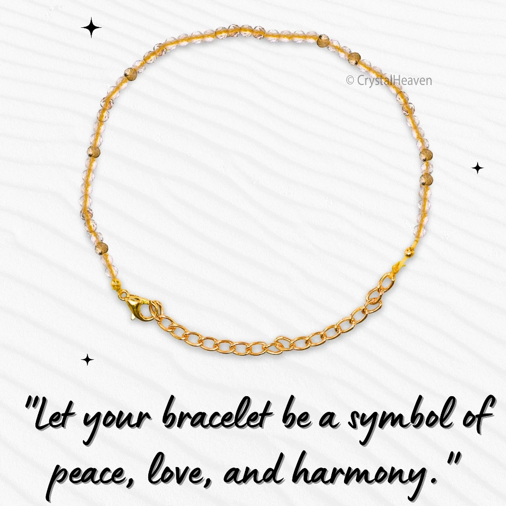 Golden Rutilated Quartz Bracelets - 2mm Faceted Beads (Gold)