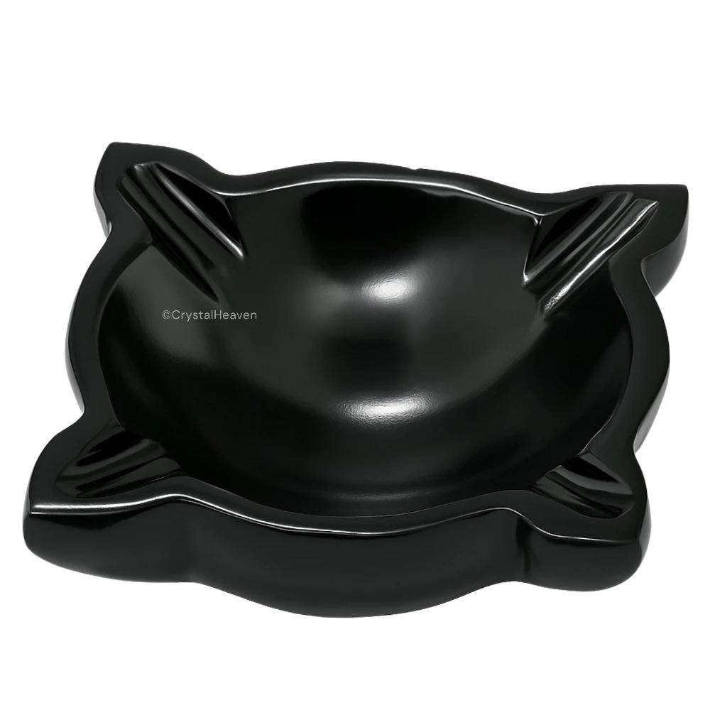 Black Agate Crystal Diya - 4 Batti