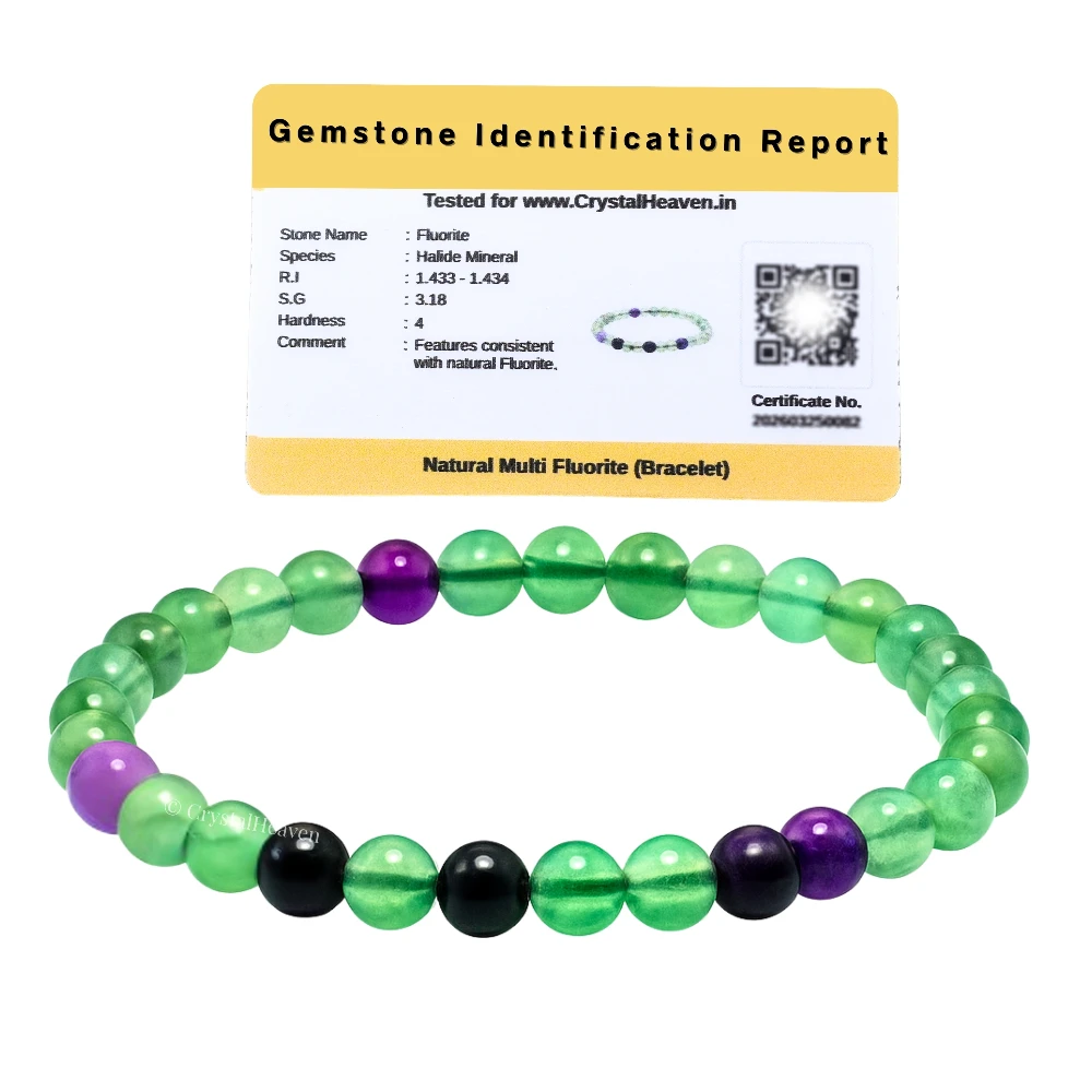 Multi Fluorite Healing Crystal Bracelets - 6mm Beads