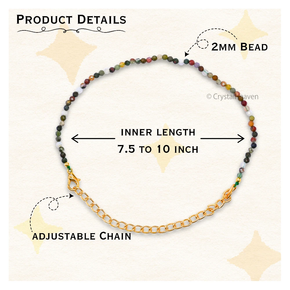 Mookaite Bracelets - 2mm Faceted Beads (Gold)
