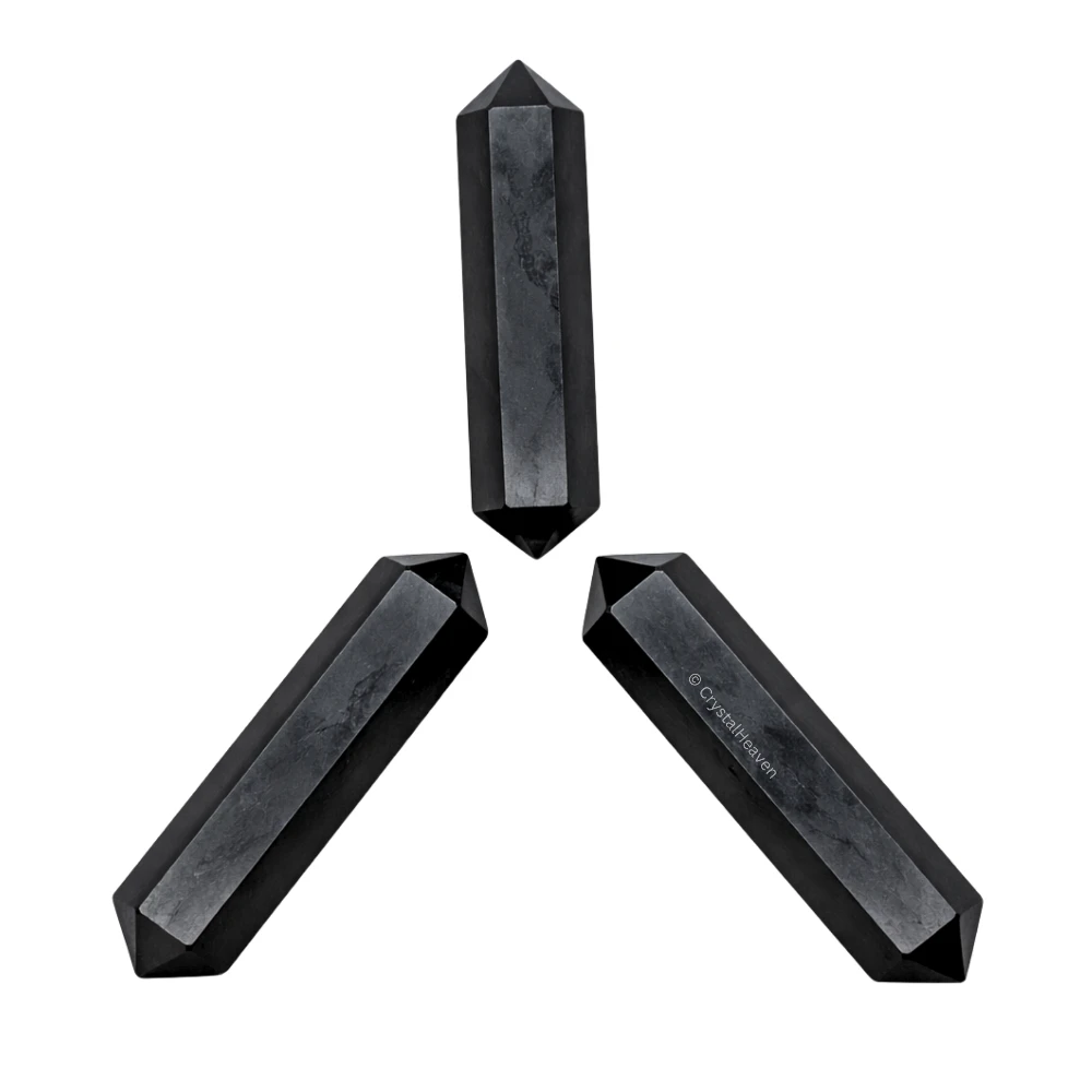 Shungite Pencil Points (Double Terminated) (Set of 3)