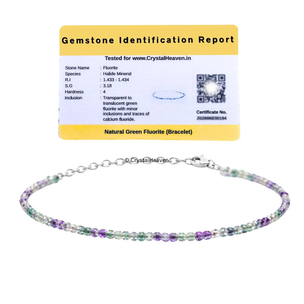 Green Fluorite Bracelets - 2mm Faceted Beads (Silver)
