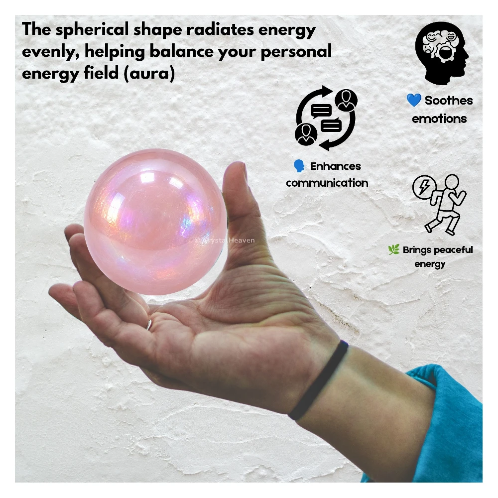 Angel Aura Rose Quartz Sphere (2 Inch)