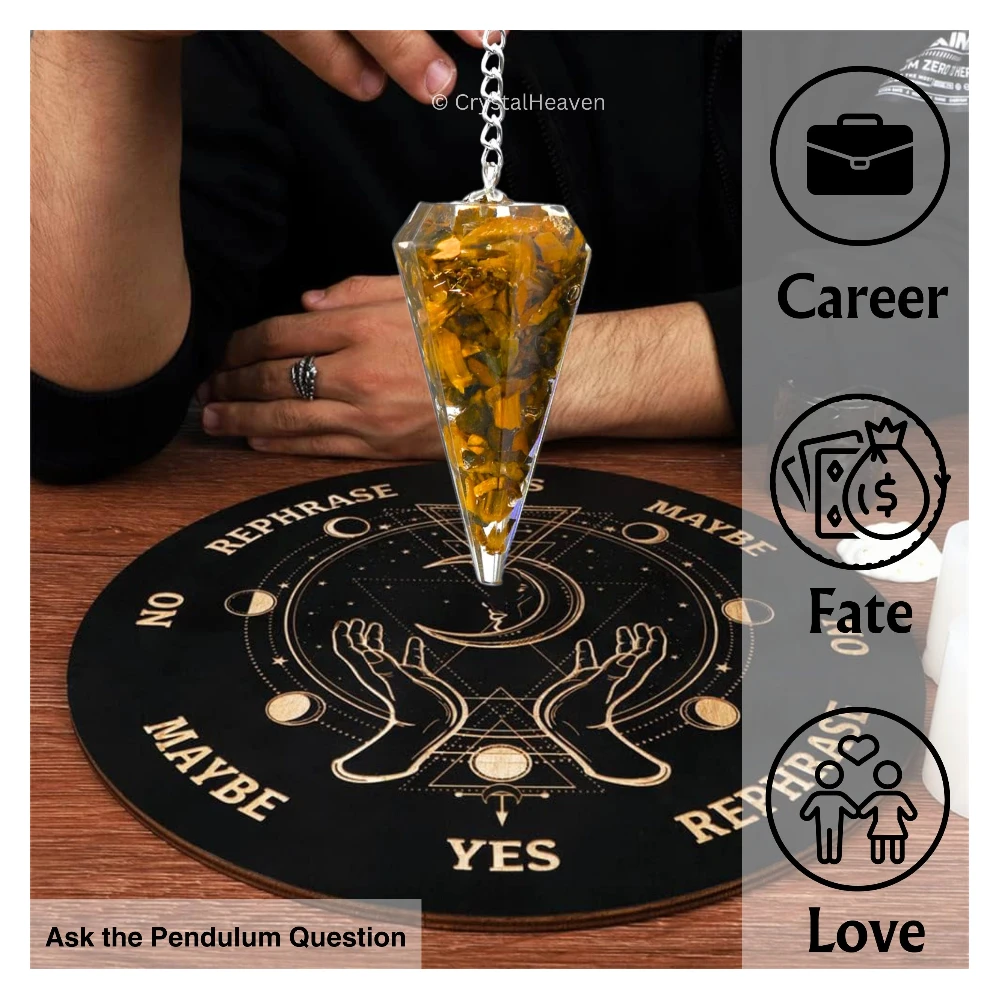 Tiger Eye Crystal Orgone Pendulum