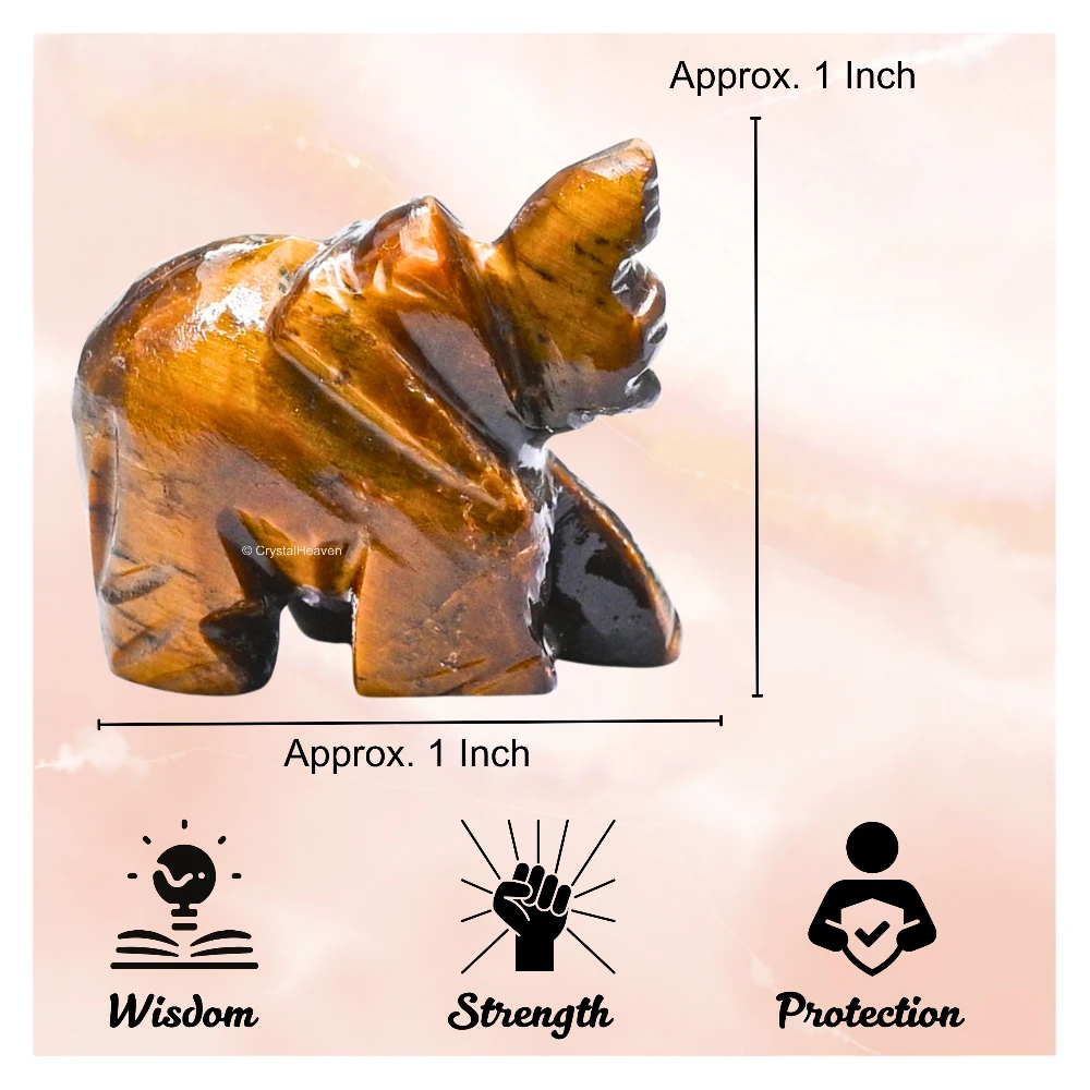 Tiger Eye Crystal Elephant
