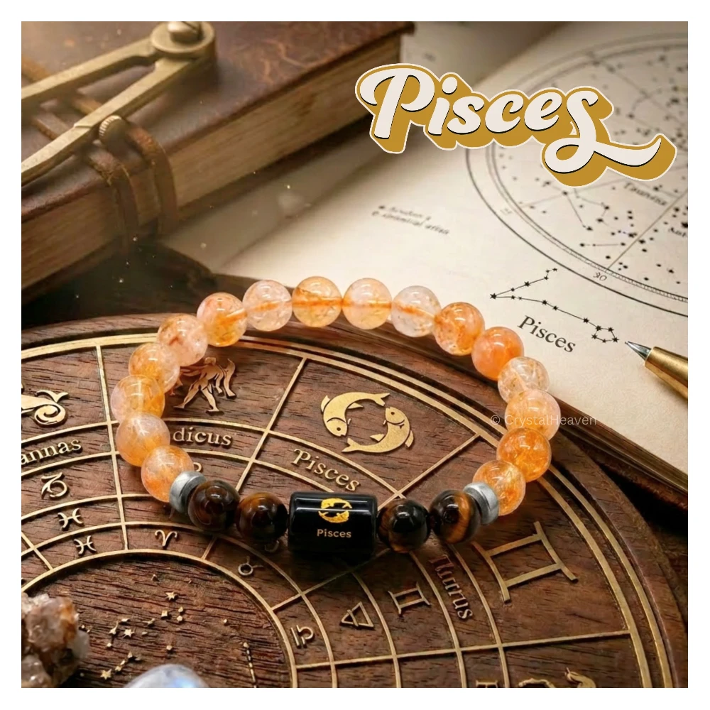 Pisces Bracelet (मीन राशि) - Citrine & Tiger Eye (Only Bracelet)