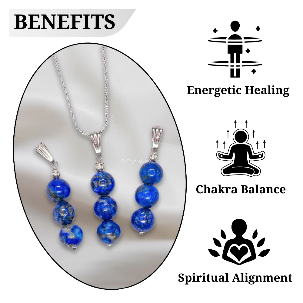 Lapis Lazuli Crystal Bead Necklace (Silver)