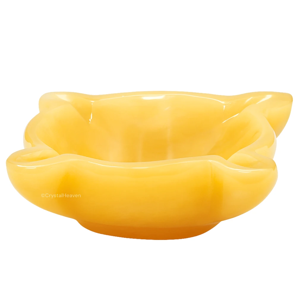 Yellow Aventurine Crystal Diya - 4 Batti