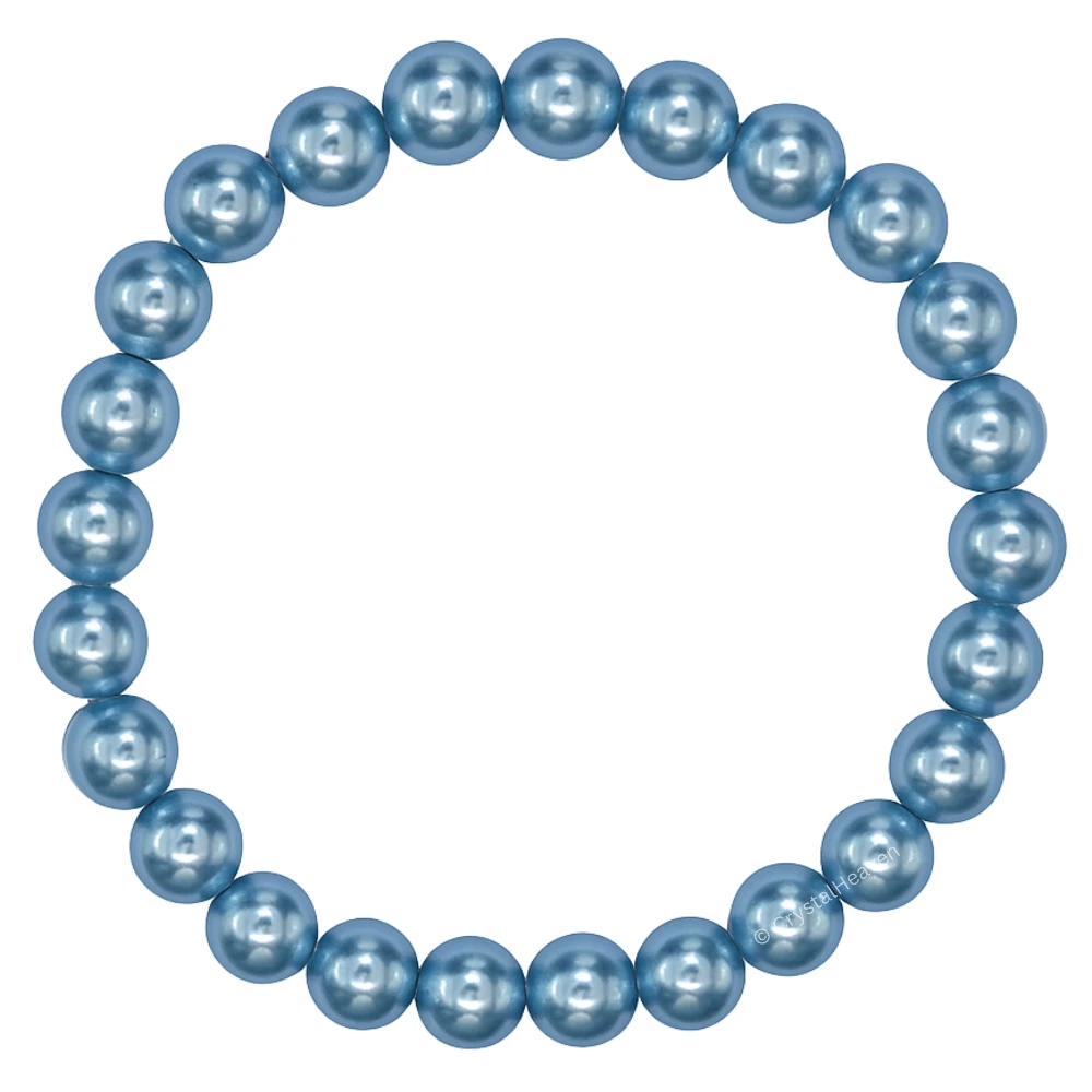 Light Blue Pearl Bracelet (Elastic)