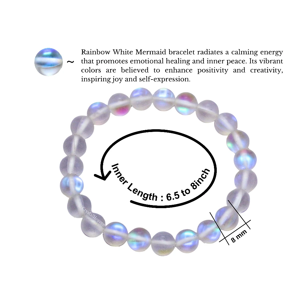 Rainbow White Mermaid Bracelet (Elastic)