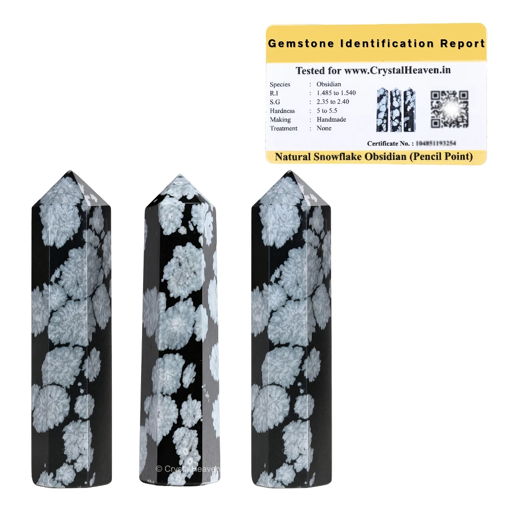 Snowflake Obsidian Pencil Points (Set of 3)