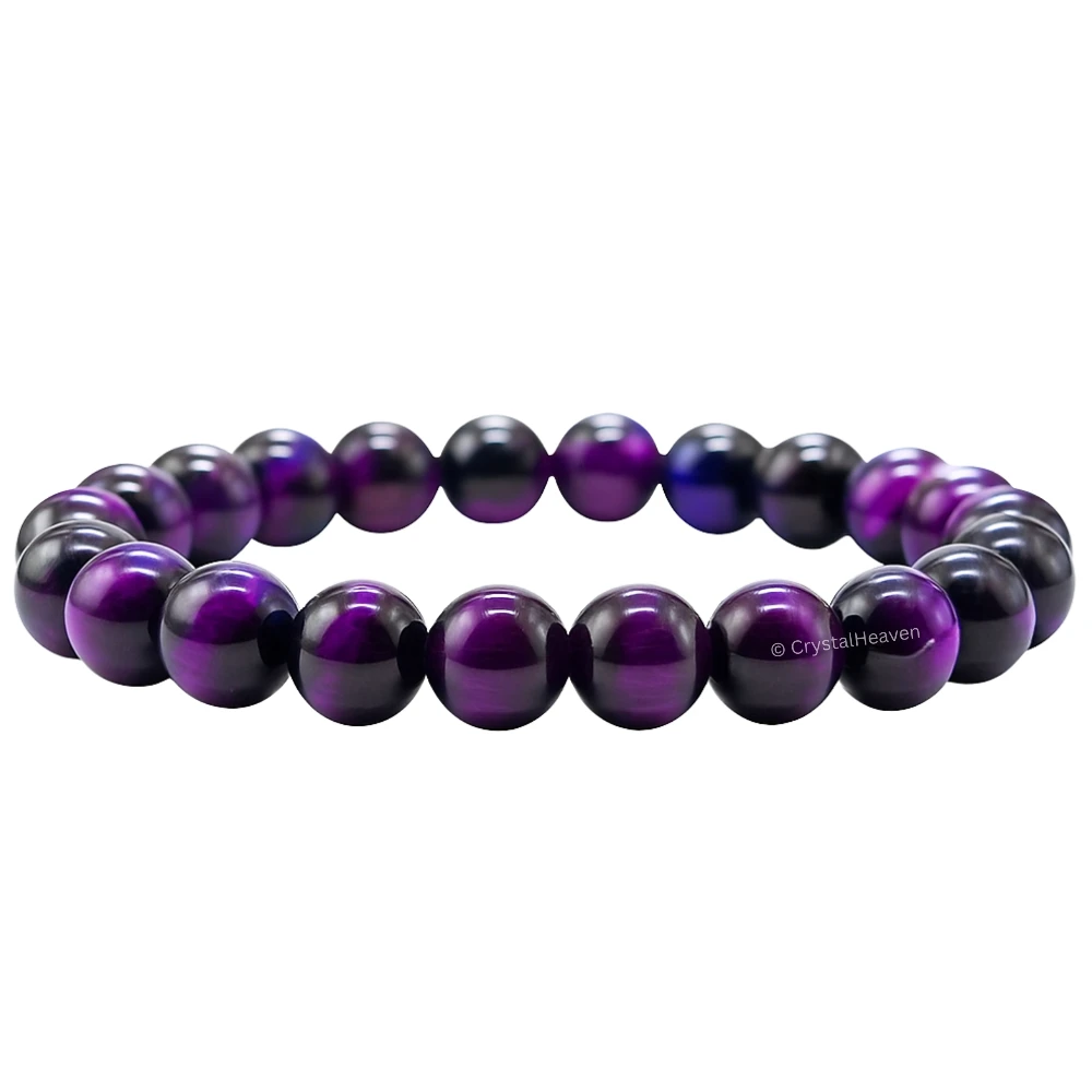 Purple Tiger Cat's Eye Bracelet (Elastic)